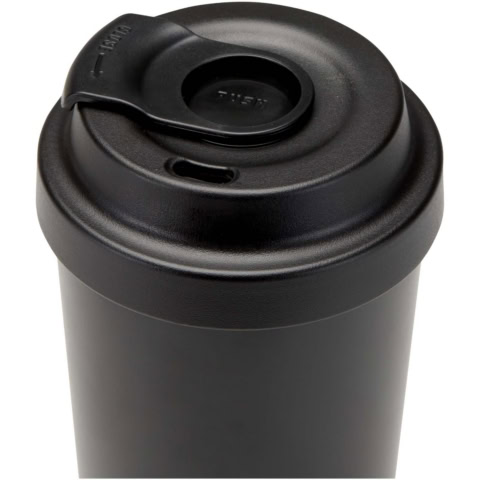 Hampton 480 ml RCS vakuumisolierter One-Touch Becher aus recyceltem Edelstahl - schwarz - Detail 1