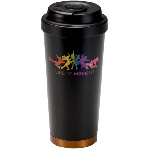 Hampton 480 ml RCS vakuumisolierter One-Touch Becher aus recyceltem Edelstahl - schwarz - Logo 1