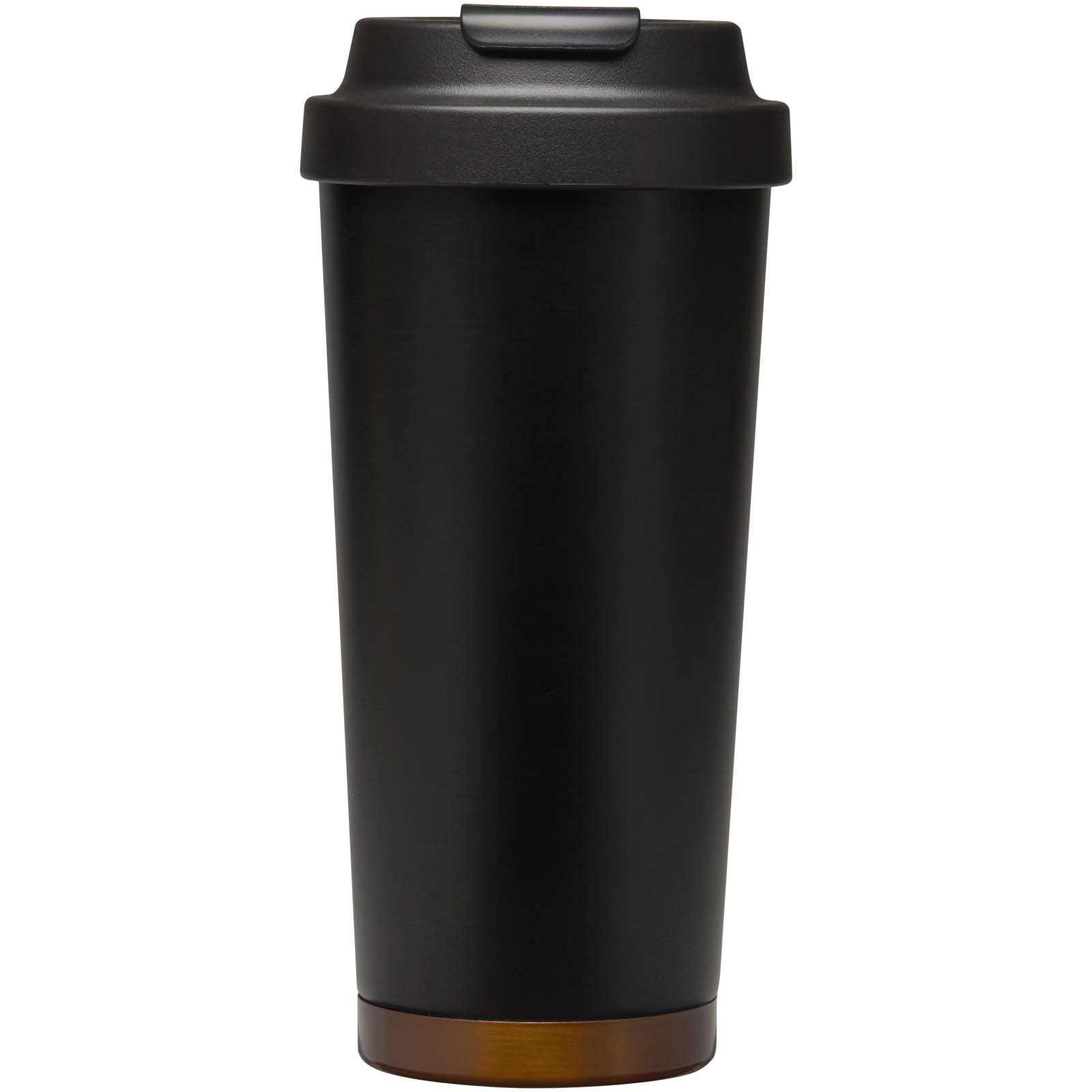 Hampton 480 ml RCS vakuumisolierter One-Touch Becher aus recyceltem Edelstahl - schwarz - Vorderseite