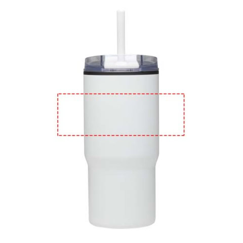 Westin 540 ml RCS Becher aus recyceltem Material, doppelwandig isoliert, mit Trinkhalm - weiss – Bild 9