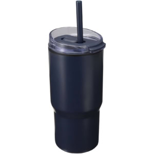 Westin 540 ml RCS Becher aus recyceltem Material, doppelwandig isoliert, mit Trinkhalm – navy