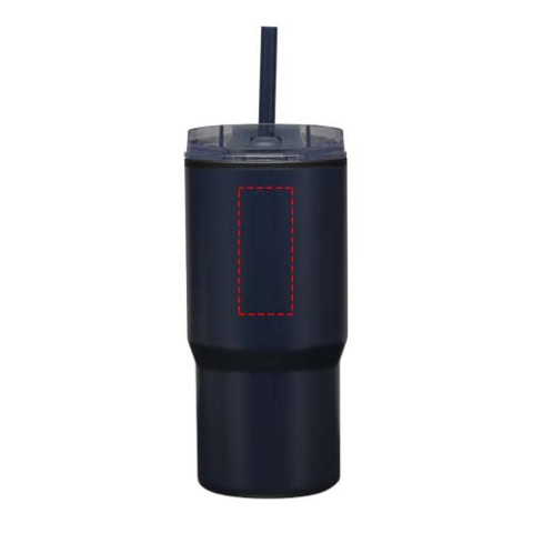 Westin 540 ml RCS Becher aus recyceltem Material, doppelwandig isoliert, mit Trinkhalm - navy – Bild 8
