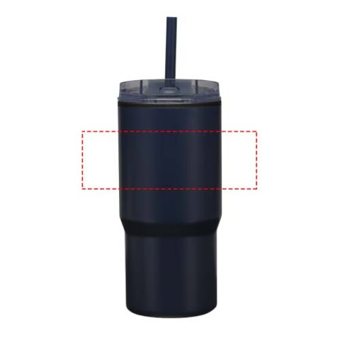 Westin 540 ml RCS Becher aus recyceltem Material, doppelwandig isoliert, mit Trinkhalm - navy – Bild 9