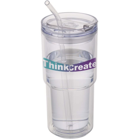 Archer 480 ml doppelwandiger Becher - transparent klar - Logo 1