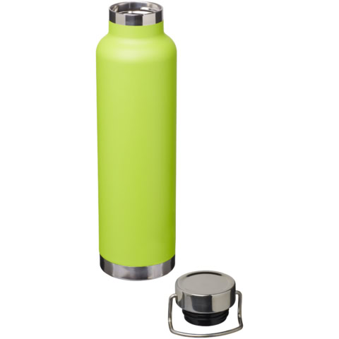 Grüne Vakuum-Isolierflasche mit Edelstahlverschluss, 650 ml.