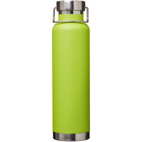 Grüne Isolierflasche für Getränke, langlebig und stilvoll.