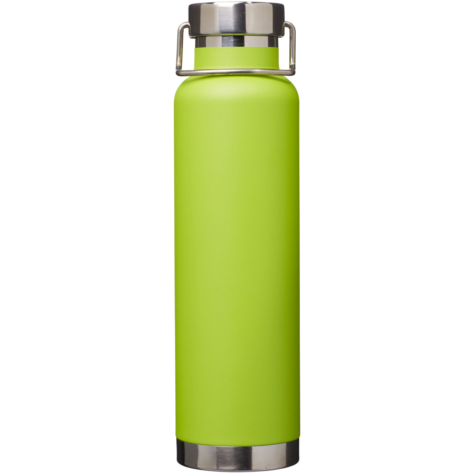 Grüne Isolierflasche für Getränke, langlebig und stilvoll.