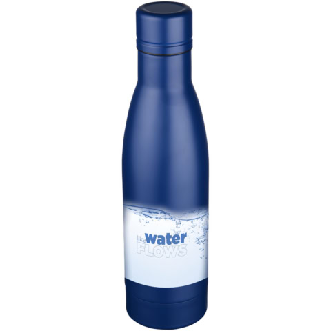 Blaue Vasa Isolierflasche mit Wasser-Design, 500 ml Kapazität.