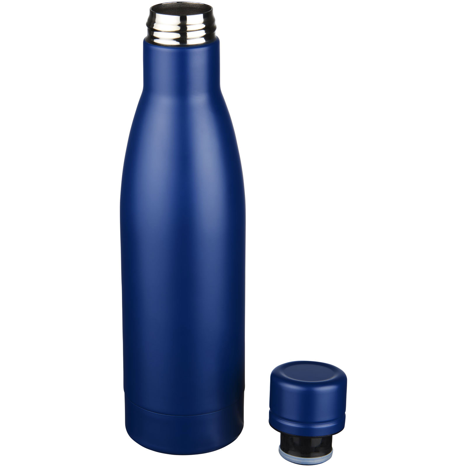 Blaue Vasa Isolierflasche mit Schraubverschluss, 500 ml Kapazität.