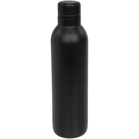 Schwarze Edelstahl-Vakuumflasche für Getränke, 510 ml Kapazität.