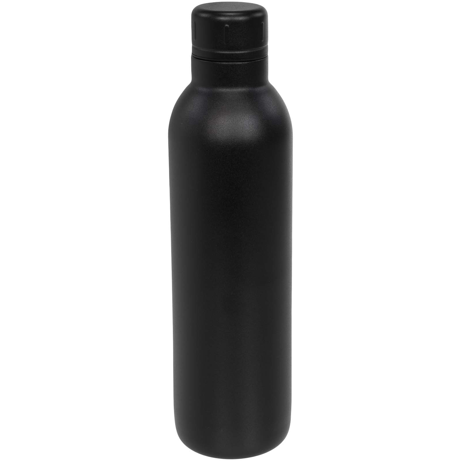 Schwarze Edelstahl-Vakuumflasche für Getränke, 510 ml Kapazität.