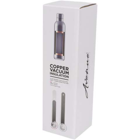 Kupfer-Vakuum Isolierflasche in Verpackung, 510 ml, grau.