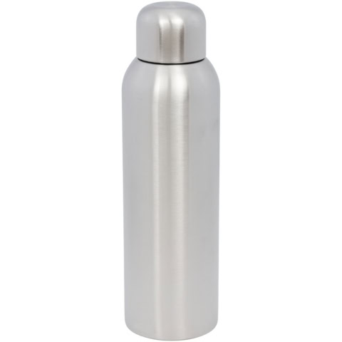 Silberne Edelstahl-Sportflasche 820 ml für unterwegs.