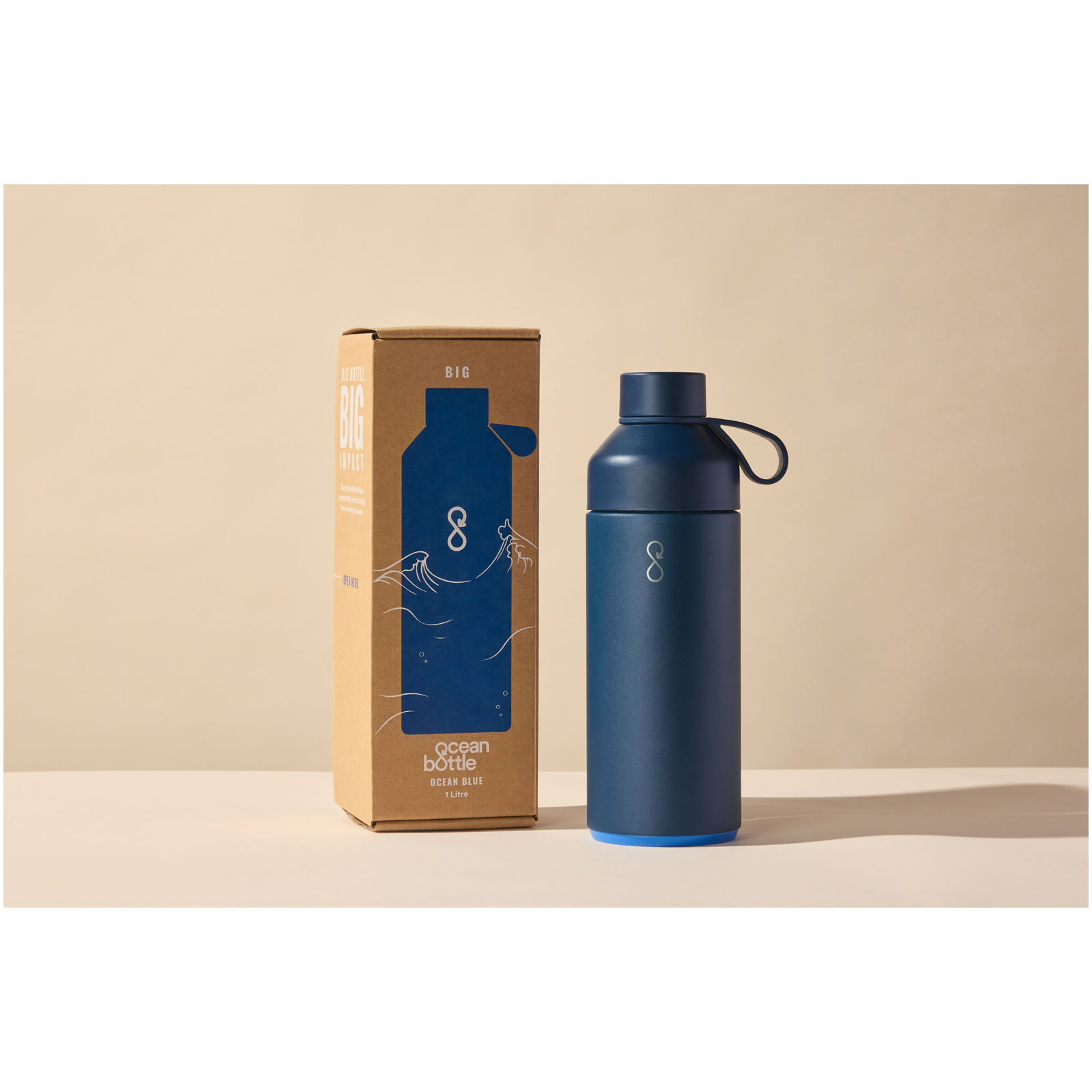 Big Ocean Bottle 1 L vakuumisolierte Flasche - ozeanblau - Package