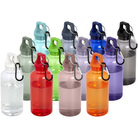 Oregon 400 ml RCS-zertifizierte Trinkflasche aus recyceltem Kunststoff mit Karabiner - schwarz - Gruppe