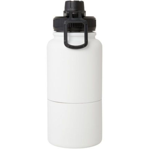Dupeca 840 ml RCS-zertifizierte Isolierflasche aus Edelstahl - weiss - Rückseite