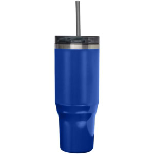 Melbourne 1200 ml RCS-zertifizierter Isolierbecher mit Strohhalm - royalblau - Vorderseite