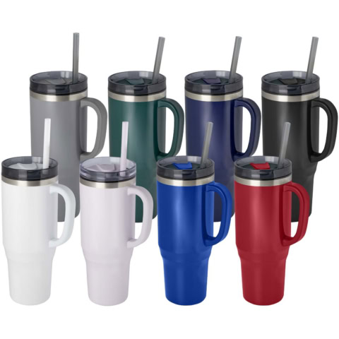 Melbourne 1200 ml RCS-zertifizierter Isolierbecher mit Strohhalm - royalblau - Gruppe