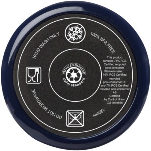 Melbourne 1200 ml RCS-zertifizierter Isolierbecher mit Strohhalm - navy - Extra 2