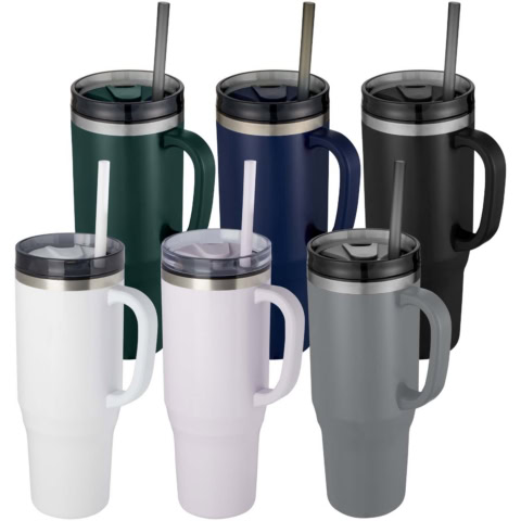 Melbourne 1200 ml RCS-zertifizierter Isolierbecher mit Strohhalm - navy - Gruppe