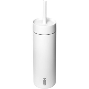 MiiR Sipper 473 ml Trinkflasche mit Trinkhalm – weiss