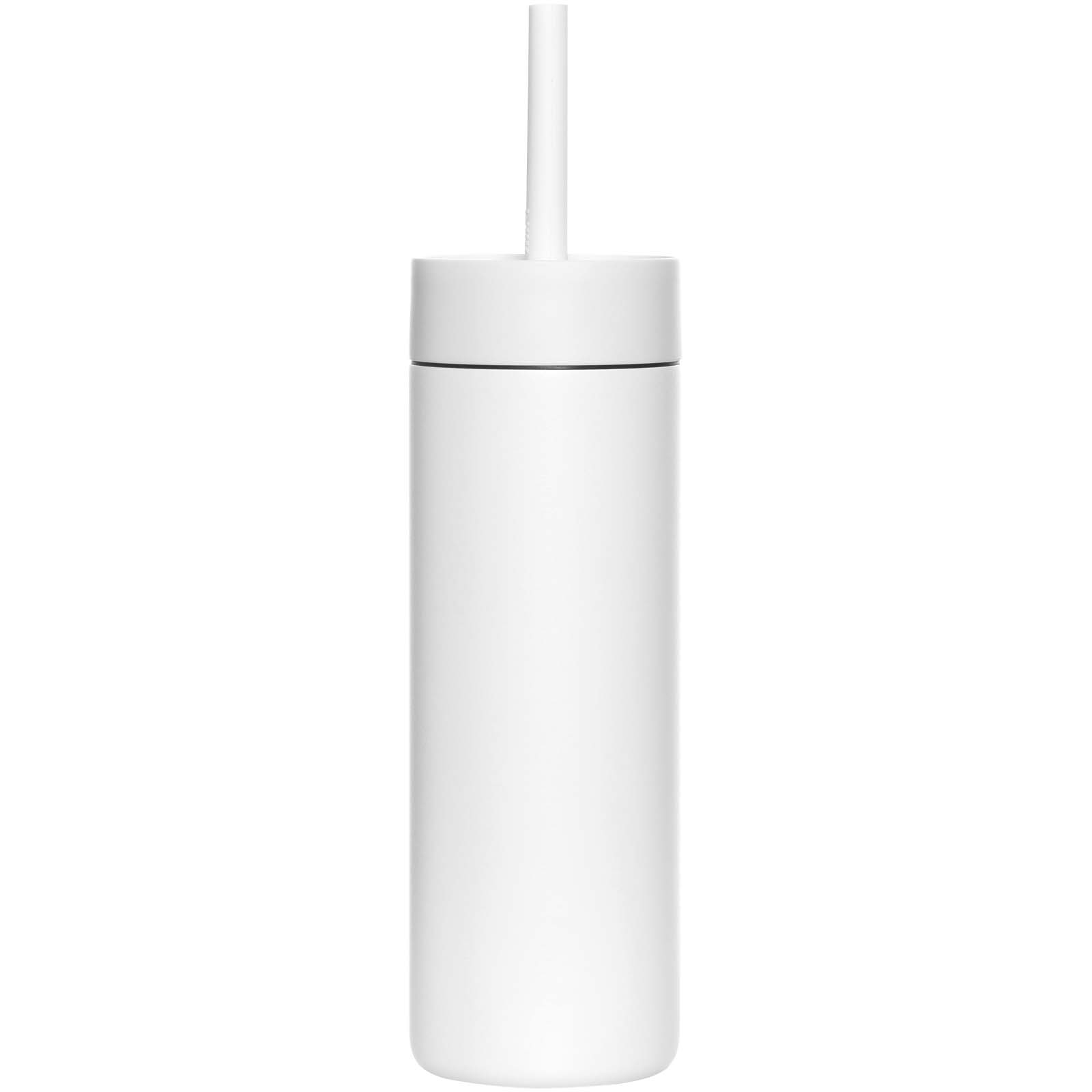 MiiR Sipper 473 ml Trinkflasche mit Trinkhalm - weiss - Rückseite