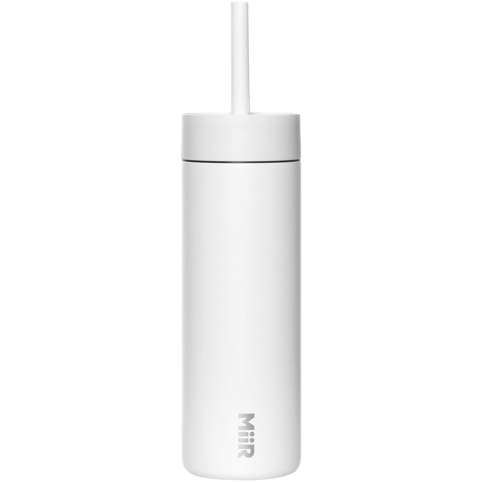 MiiR Sipper 473 ml Trinkflasche mit Trinkhalm - weiss - Vorderseite