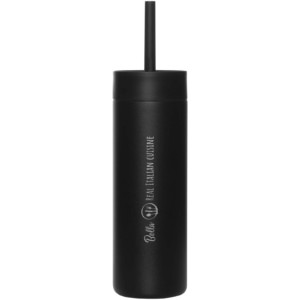 MiiR Sipper 473 ml Trinkflasche mit Trinkhalm - schwarz - Logo 1