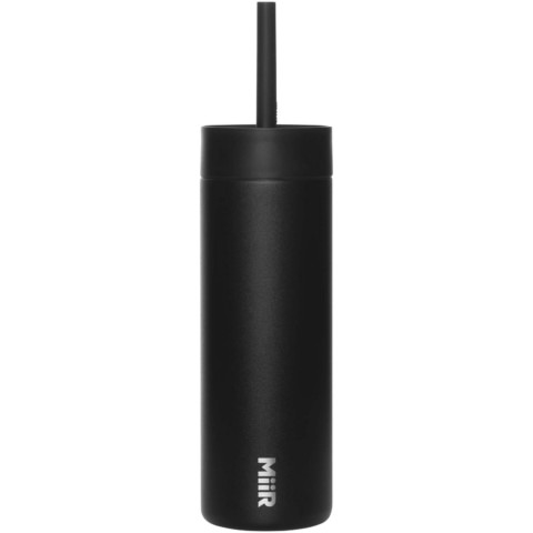 MiiR Sipper 473 ml Trinkflasche mit Trinkhalm - schwarz - Vorderseite
