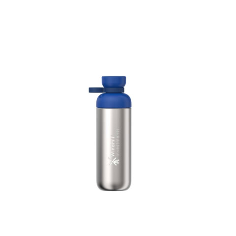 Mepal Vita 700 ml Wasserflasche aus recyceltem Edelstahl (Kohlensäure geeignet) - vivid blau - Logo 1