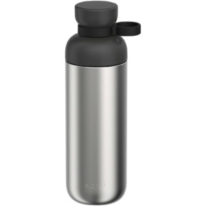 Mepal Vita 700 ml Wasserflasche aus recyceltem Edelstahl (Kohlensäure geeignet) – schwarz