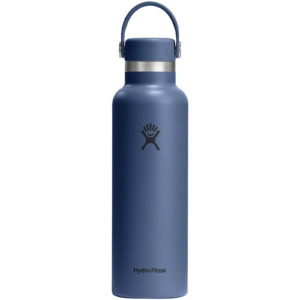 Hydro Flask Standard Mouth 621 ml isolierte Edelstahl Trinkflasche mit Strohhalmverschluss - mittelblau - Vorderseite
