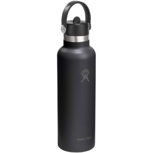 Hydro Flask Standard Mouth 621 ml isolierte Edelstahl-Trinkflasche – schwarz