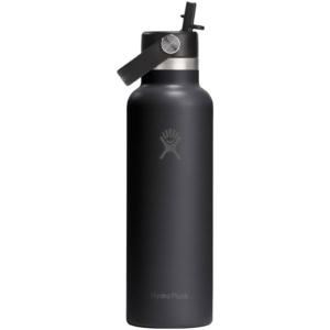 Hydro Flask Standard Mouth 621 ml isolierte Edelstahl-Trinkflasche - schwarz - Vorderseite