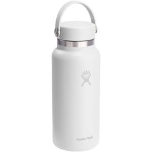 Hydro Flask Isolierte Edelstahl Trinkflasche mit breiter Öffnung 946 ml – weiss