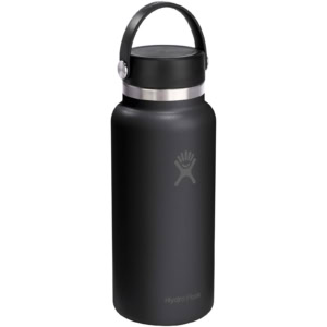 Hydro Flask Isolierte Edelstahl Trinkflasche mit breiter Öffnung 946 ml – schwarz