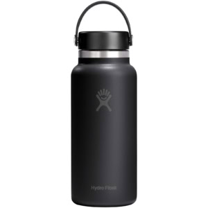 Hydro Flask Isolierte Edelstahl Trinkflasche mit breiter Öffnung 946 ml - schwarz - Vorderseite