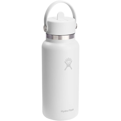 Hydro Flask Wide Mouth 946 ml isolierte Edelstahl Trinkflasche mit Strohhalmverschluss - schwarz - Hauptfoto