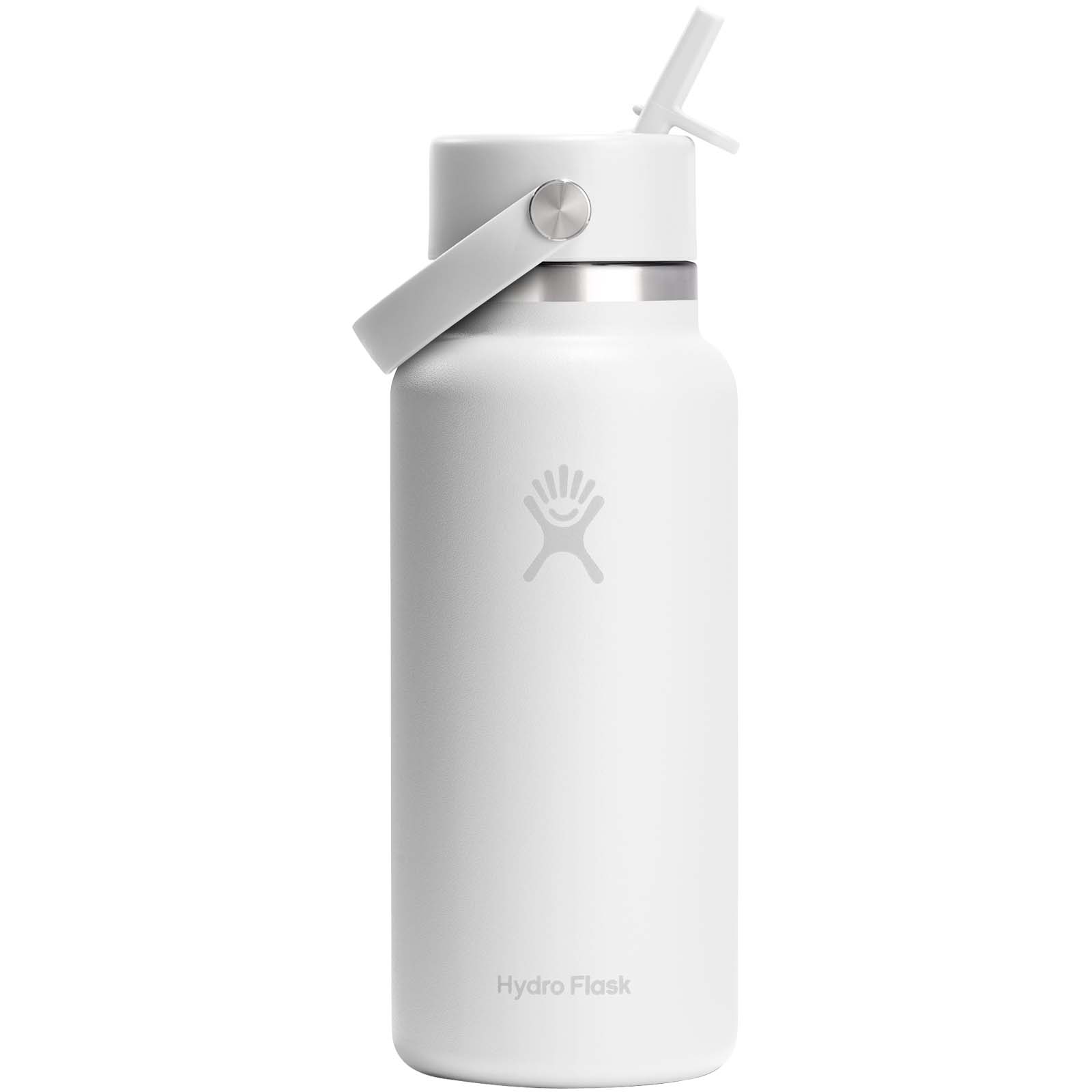 Hydro Flask Wide Mouth 946 ml isolierte Edelstahl Trinkflasche mit Strohhalmverschluss - schwarz - Vorderseite
