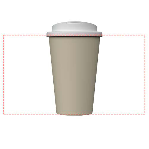Isolierbecher mit auslaufsicherem Deckel, 350 ml, in neutralem Design.