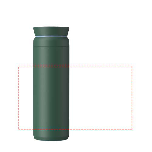 Recycelter Edelstahl Trinkbecher in Waldgrün, umweltfreundlich und langlebig.
