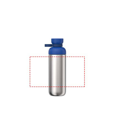 Vivid blaue Edelstahl-Wasserflasche mit Schraubverschluss.