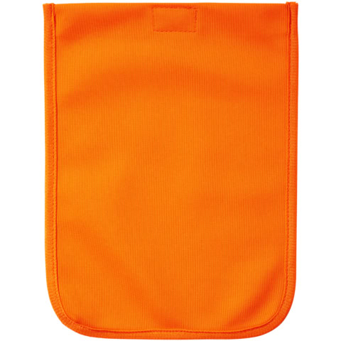 Logo-Trinkflaschen orangefarbene Tasche als Branding-Element.