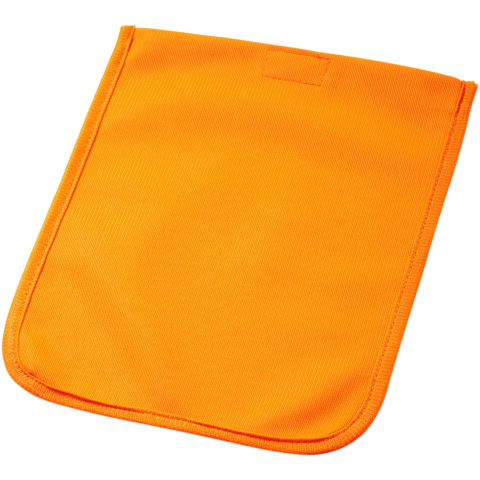 Neonorange Trinkflaschenhülle aus robustem Material.