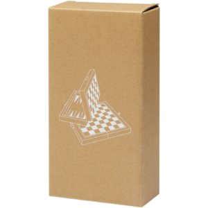 Logo-Trinkflaschen Kartonverpackung mit geöffneter Klappbox.