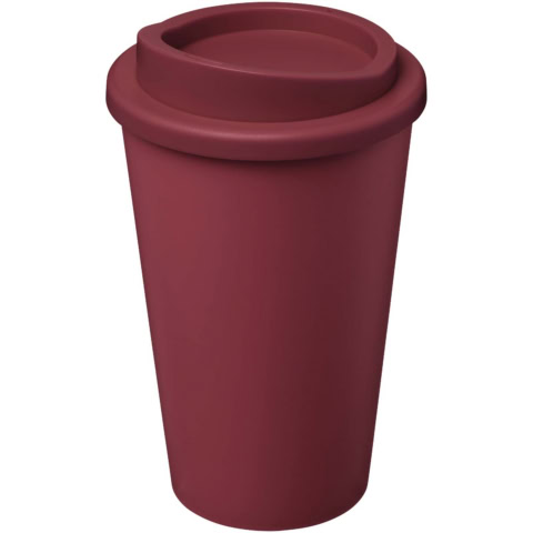 Bordeauxfarbener Isolierbecher für Getränke, 350 ml.